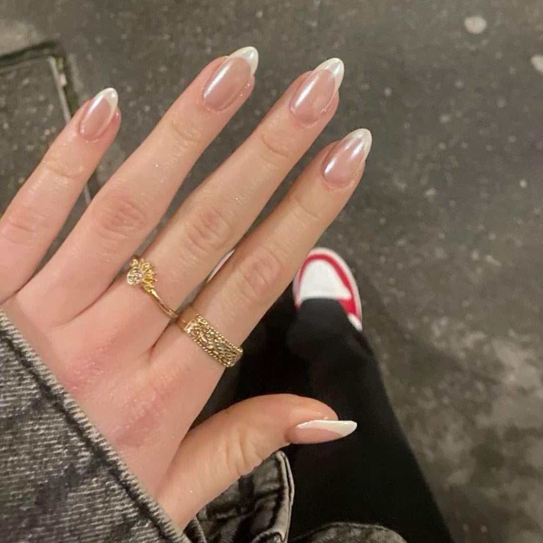 White French Shine Almond Shape