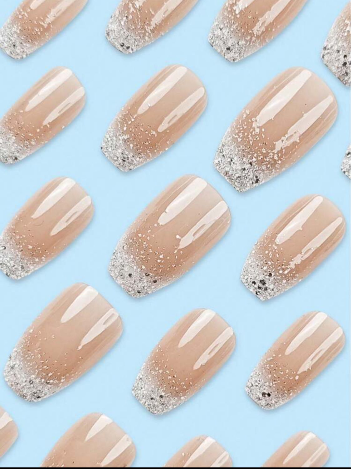 White Glitter Ombre