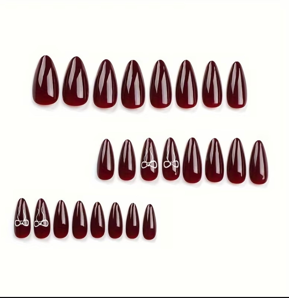 Royal Cherry Bow Nail