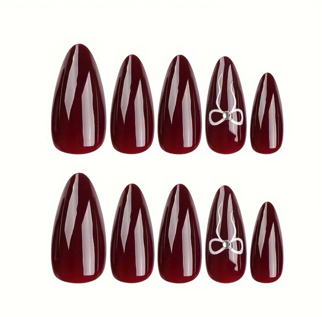 Royal Cherry Bow Nail