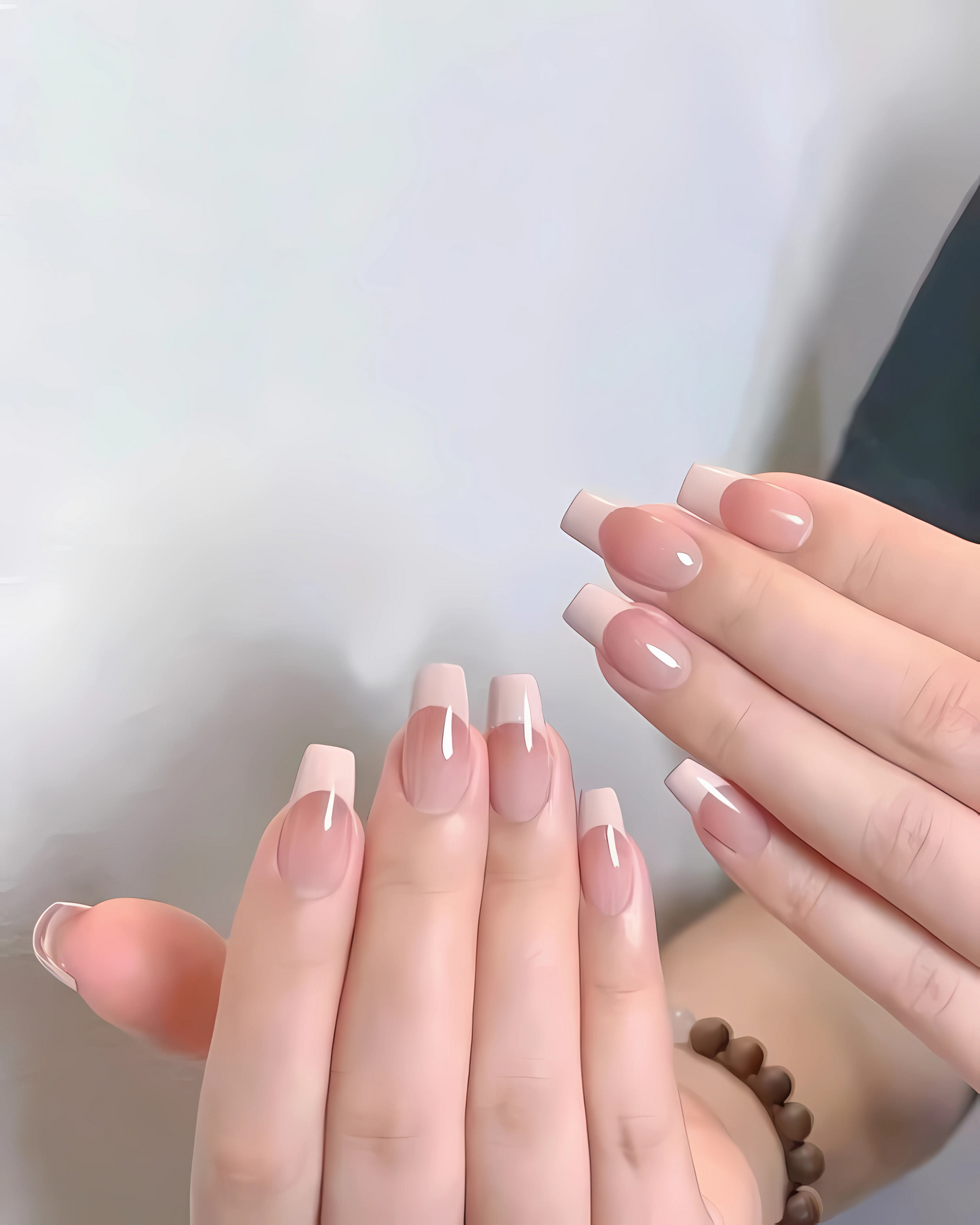 Coffin French Tip Nail