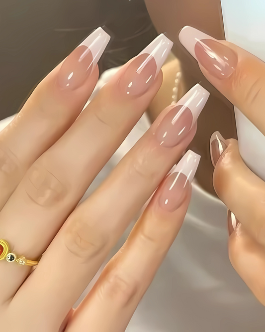 Coffin French Tip Nail