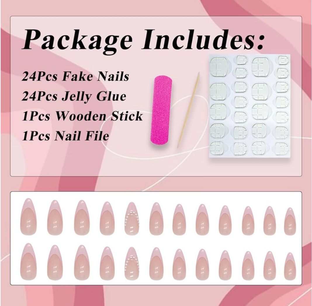 Baby Pink French with Pearls