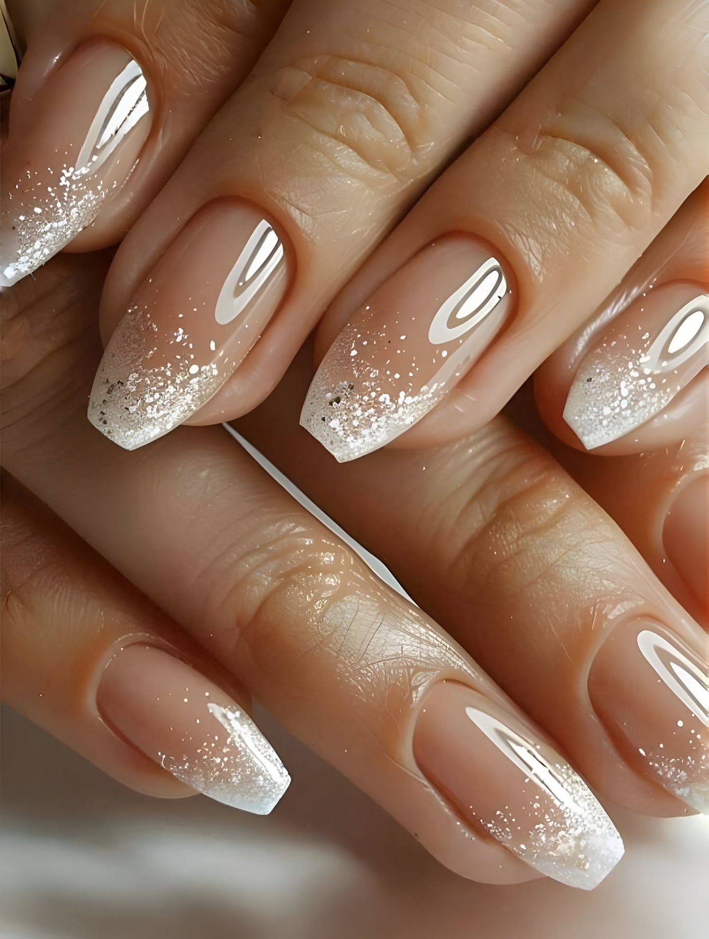 White Glitter Ombre