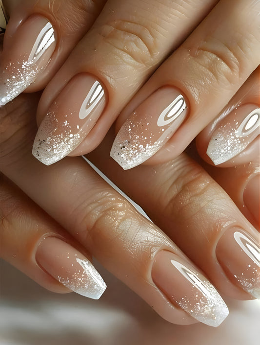 White Glitter Ombre